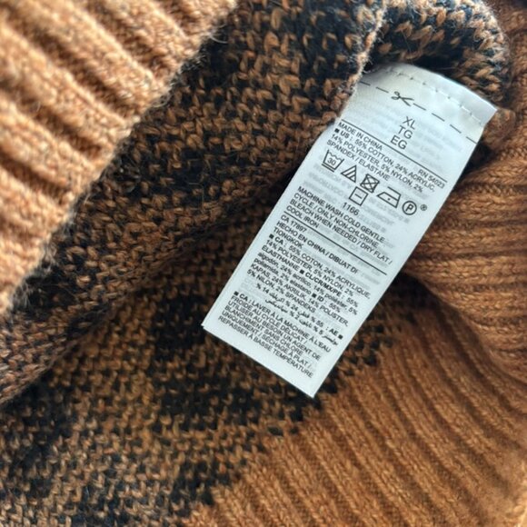 Old Navy Sweater Women Size XL Leopard-Print Mock-Neck Ribbed Hem Preppy NWT - Picture 3 of 12